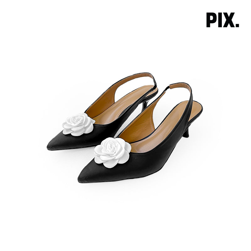 Black White Anais Heel