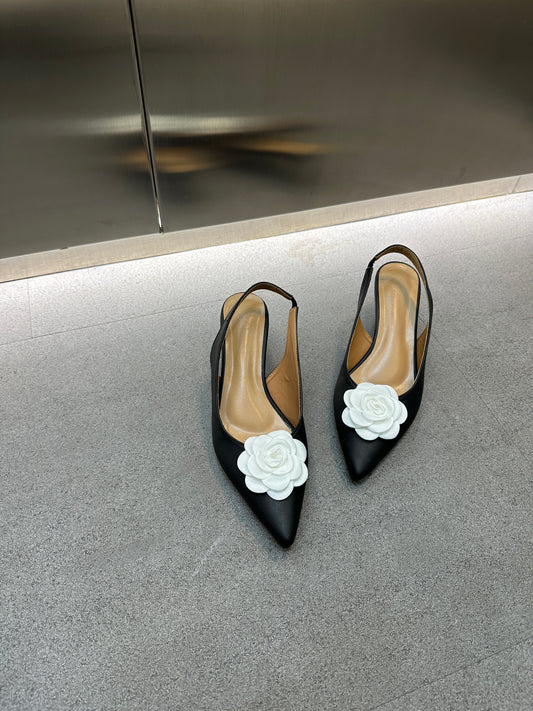 Black White Anais Heel