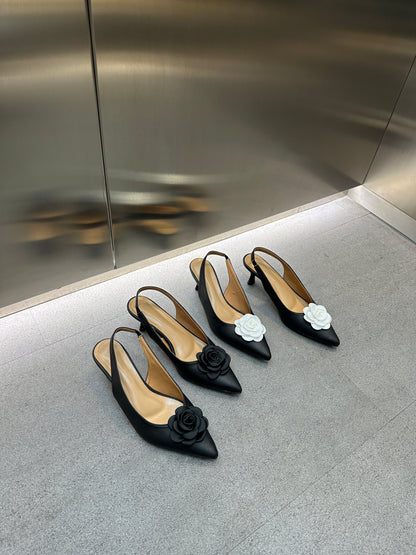 Black White Anais Heel