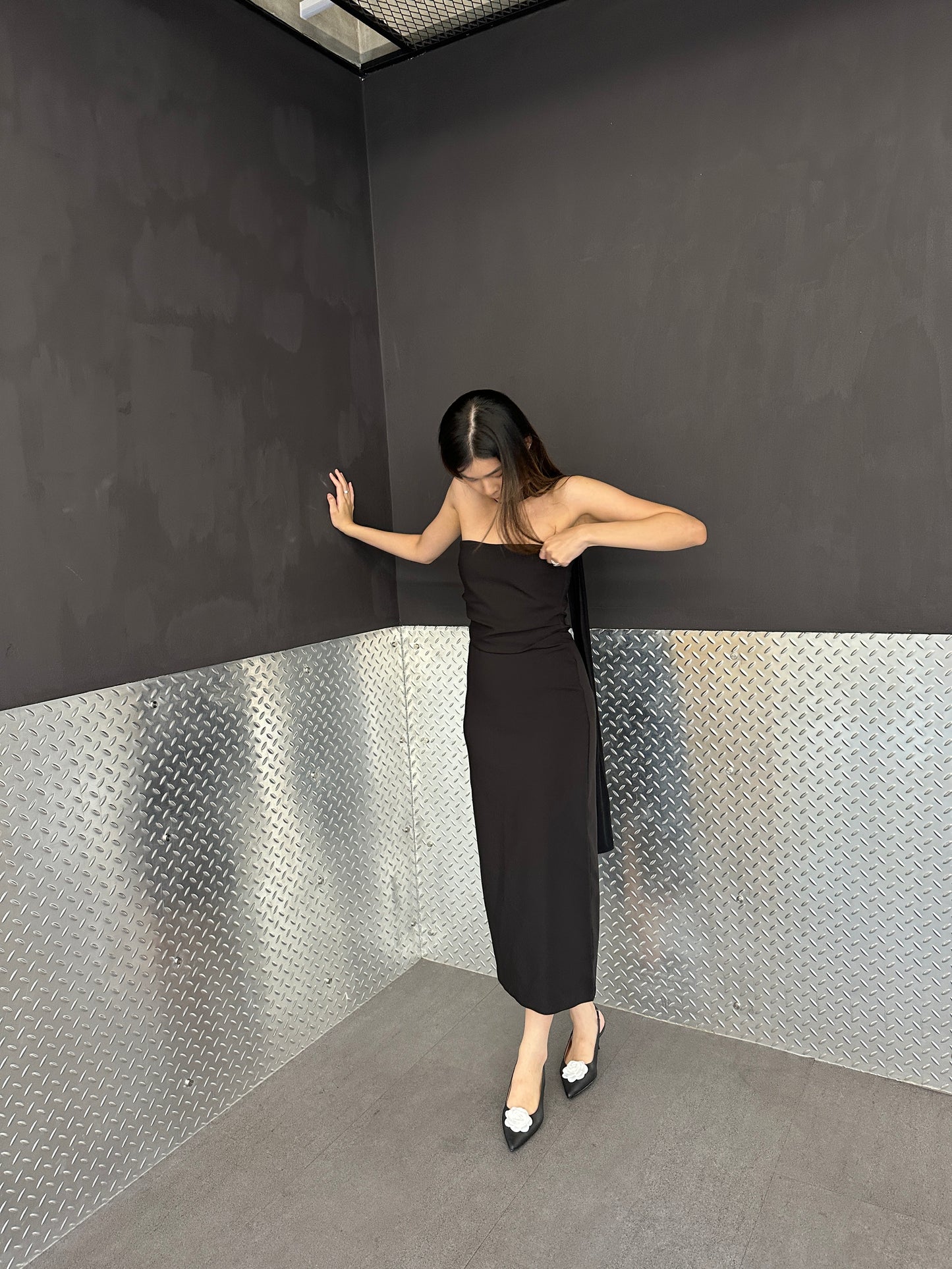 Black White Anais Heel