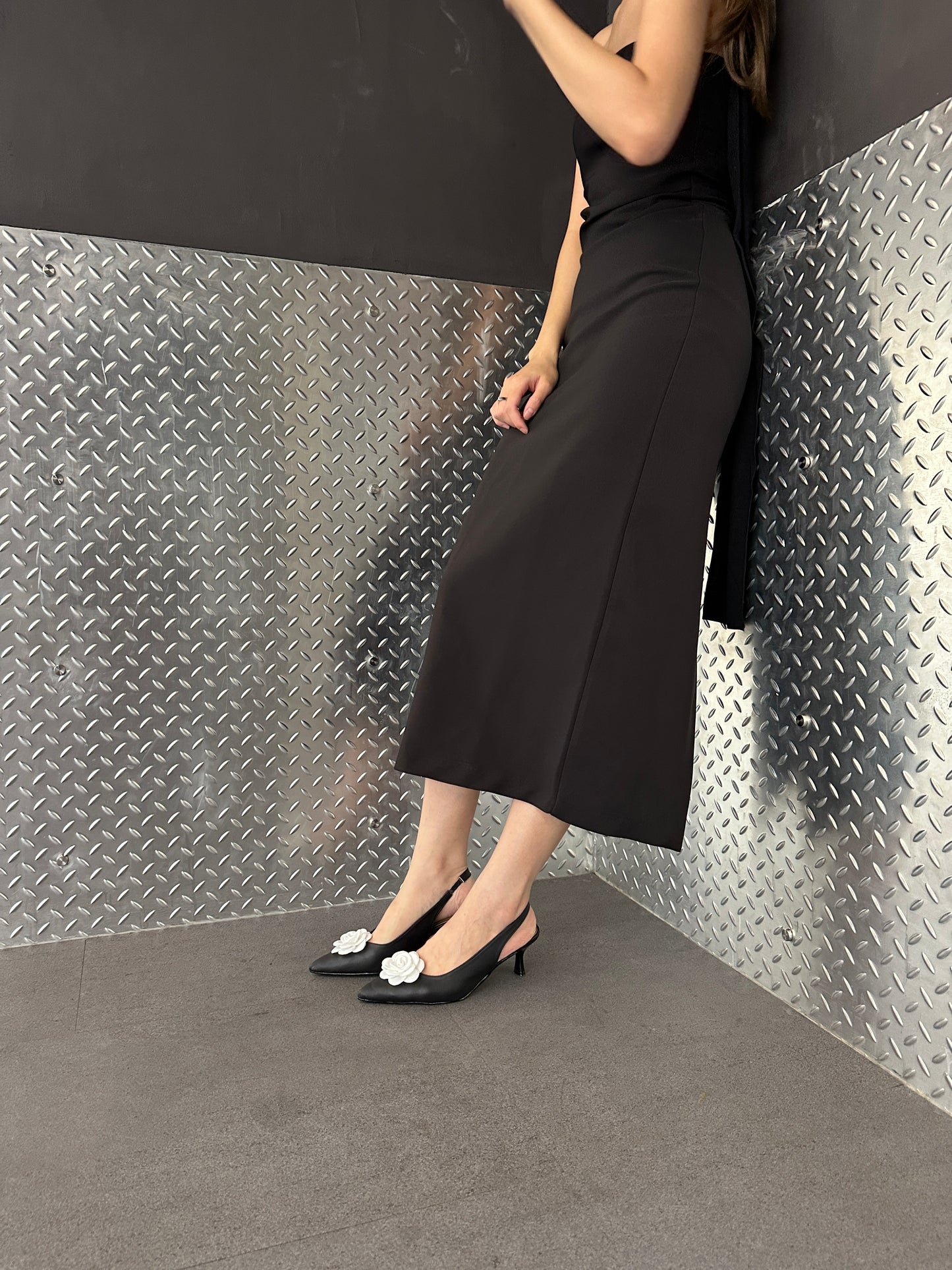 Black White Anais Heel