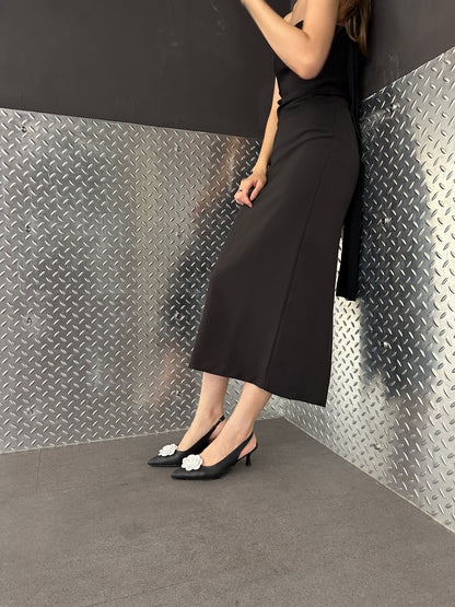 Black White Anais Heel