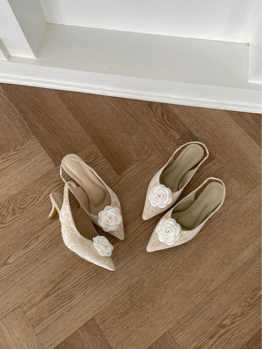 Ivory Lace Anais Heel